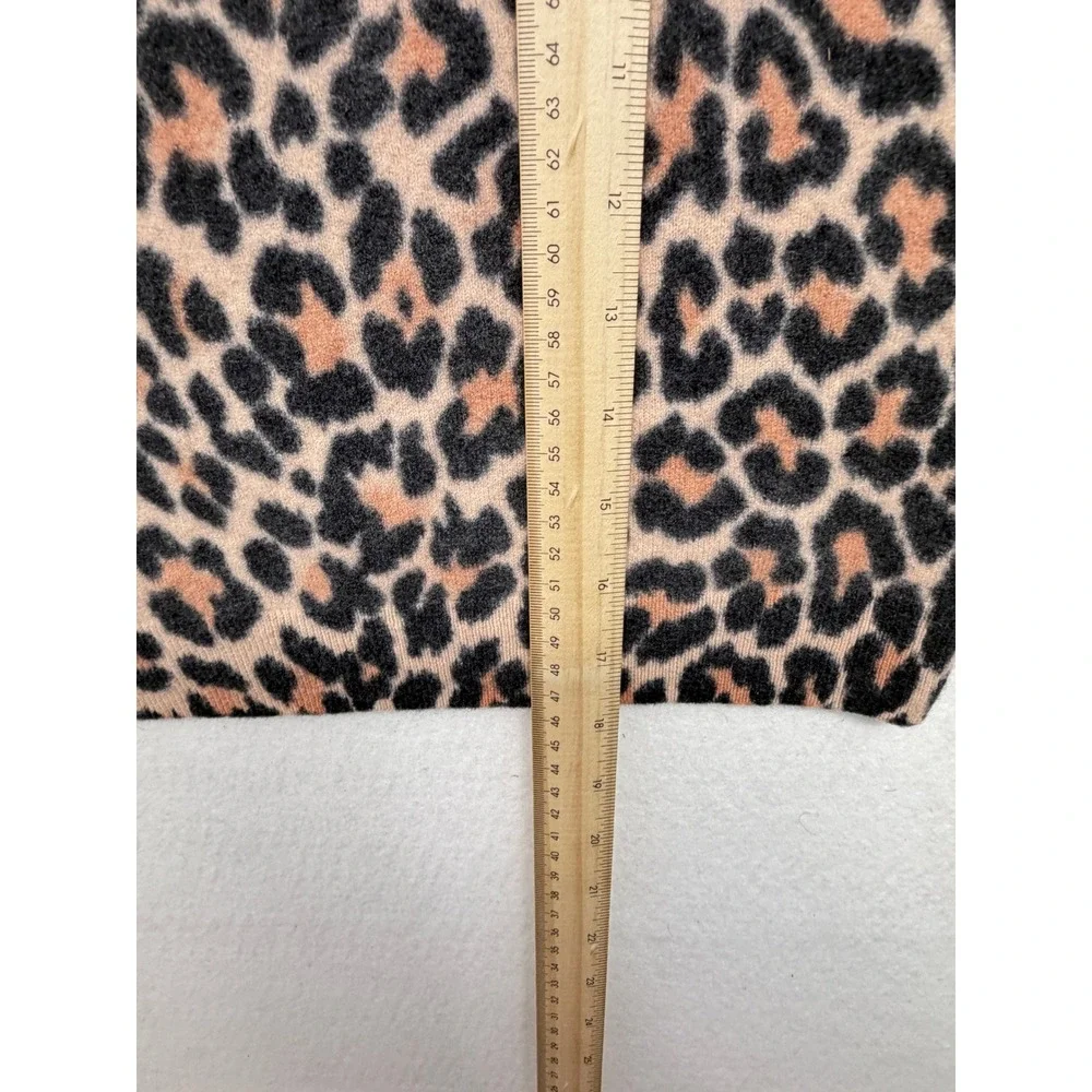 Kate Spade New York Leopard Print 100% Wool Short Sleeve Bow Sweater S